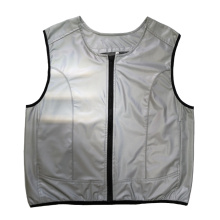 Silver reflective sports safety vest for outdoor activity